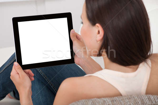 Woman Holding Digital Tablet With Blank Screen Stock photo © AndreyPopov