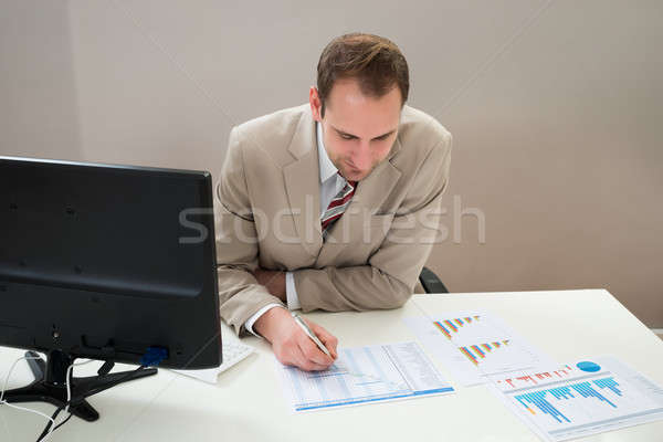 Businessman Making Gantt Diagram In Office Stock photo © AndreyPopov