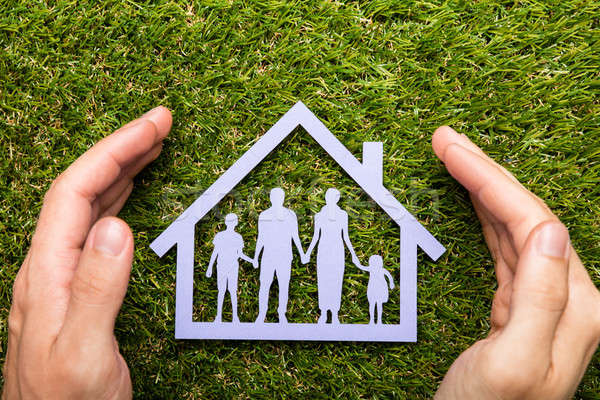 Person Hand Protecting Family Home Stock photo © AndreyPopov