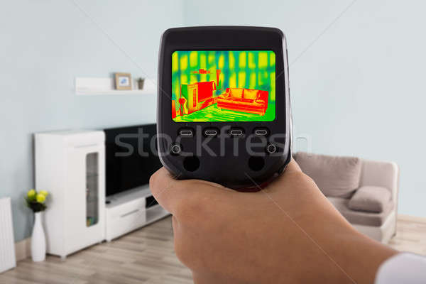 Using Infrared Thermal Camera In Living Room Stock photo © AndreyPopov
