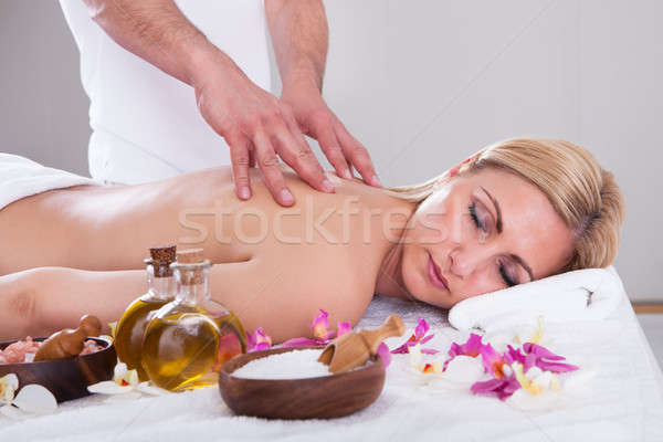 Stock photo: Young Woman Getting Message