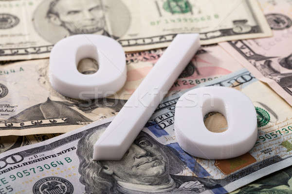 Percentage Sign On Dollar Banknotes Stock photo © AndreyPopov