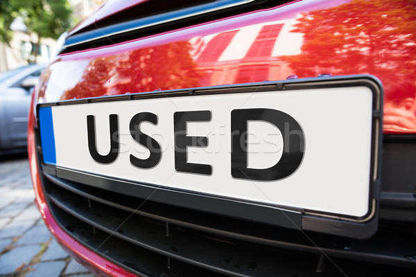 Tablica rejestracyjna samochodu używany słowo strony Zdjęcia stock © AndreyPopov
