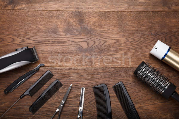 Stockfoto: Kapper · tools · houten · bureau