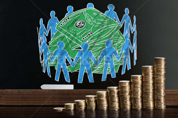 Crowdfunding Concept On Blackboard Stock photo © AndreyPopov