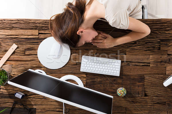 Stock photo: Businesswoman Sleeping In Office