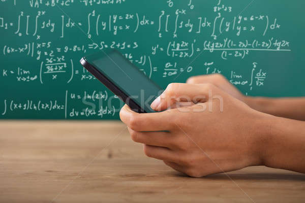 Stock photo: Close-up Of Student's Hand Using Digital Tablet