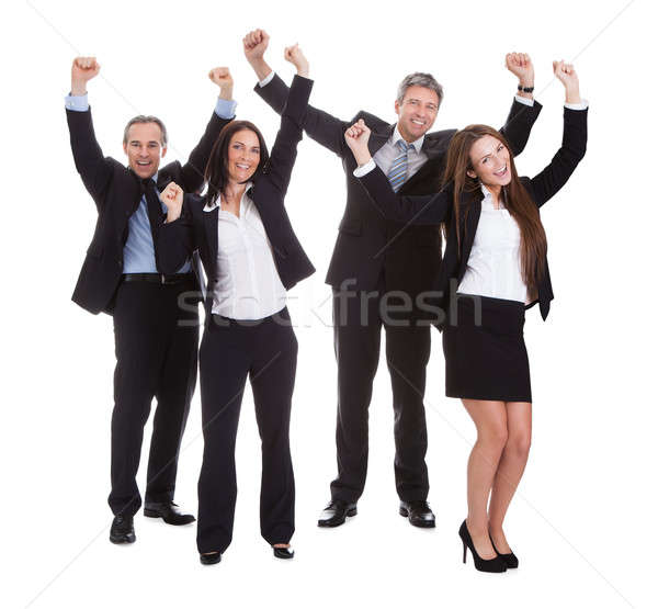 Happy Businesspeople Jumping In Joy Stock photo © AndreyPopov
