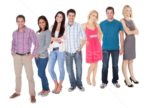 Casual group of people standing over white Stock photo © AndreyPopov