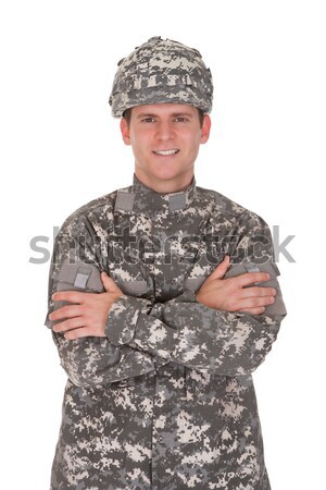 Portrait Of A African Soldier Stock photo © AndreyPopov