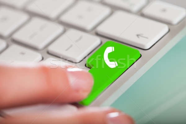 Hand Pushing Contact Us Button Stock photo © AndreyPopov