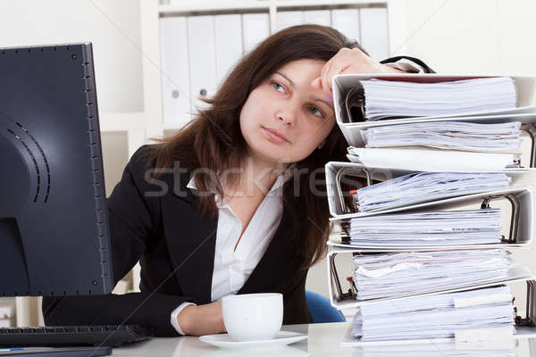 Femeie lucru birou femeie de afaceri Imagine de stoc © AndreyPopov