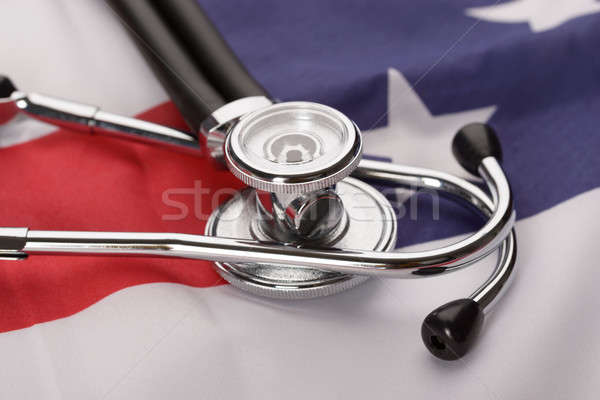 Stethoskop amerikanische Flagge Foto Arzt Gesundheit Stock foto © AndreyPopov