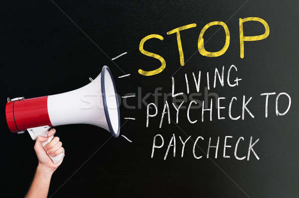 Announcement On Paycheck On Megaphone Stock photo © AndreyPopov