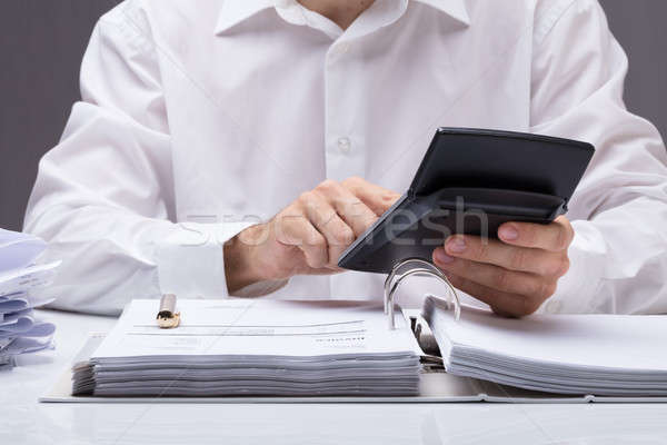 Stock foto: Geschäftsfrau · Steuer · Büro · Hand