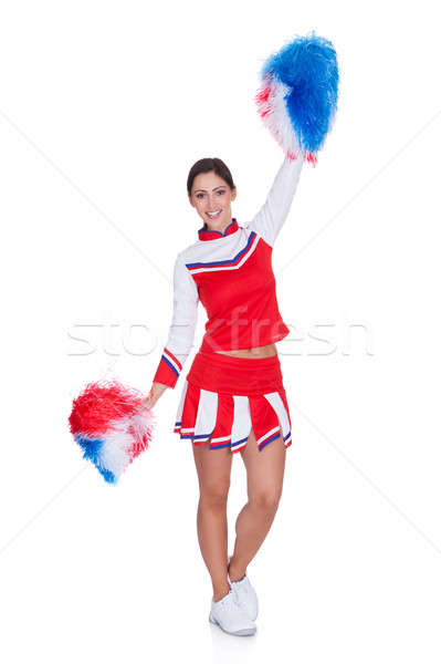 Heureux souriant cheerleader isolé blanche femmes [[stock_photo]] © AndreyPopov