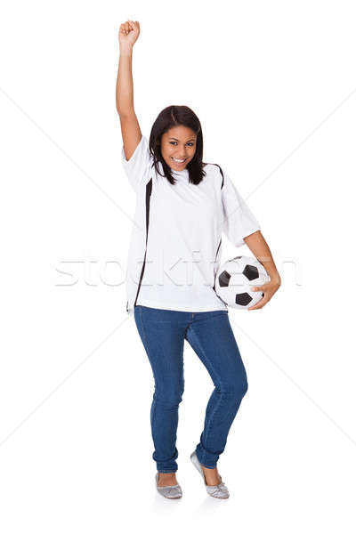 Young Girl Holding Football Stock photo © AndreyPopov