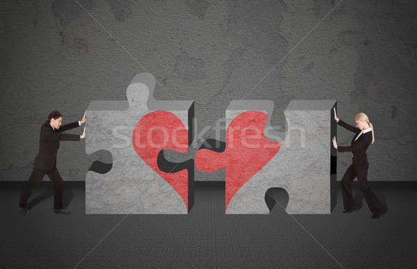 Business People Joining Puzzle Pieces Stock photo © AndreyPopov