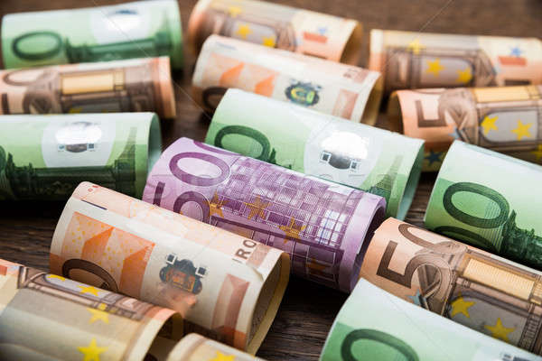Stock photo: Rolled Euro Banknotes
