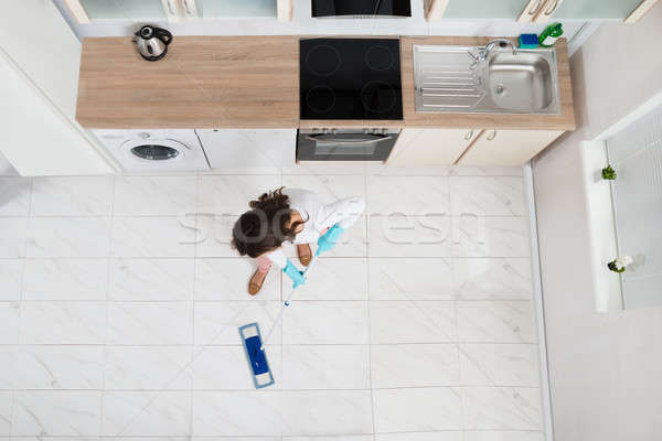 Woman Mopping Floor Stock photo © AndreyPopov