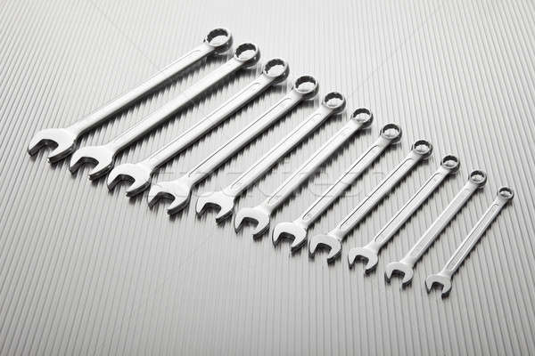 Metálico chave inglesa ferramenta conjunto metal construção Foto stock © AndreyPopov
