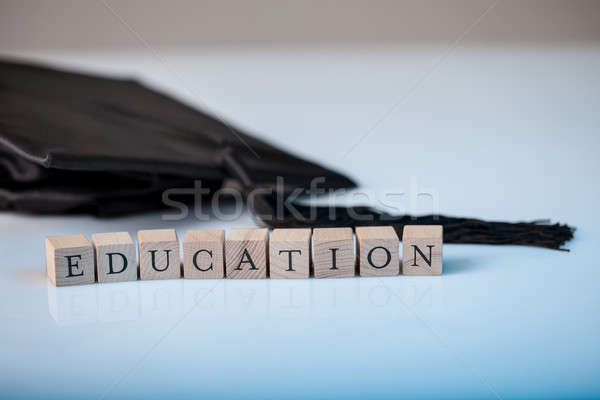 Oktatás érettségi ábécé levelek ki fakockák Stock fotó © AndreyPopov