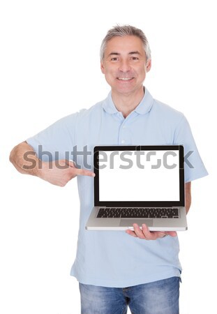 Hombre portátil hombre maduro blanco ordenador Foto stock © AndreyPopov