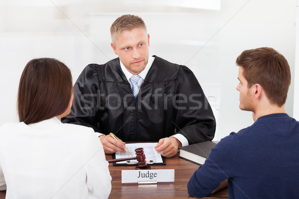 пару судья суд вид сзади Дать столе Сток-фото © AndreyPopov