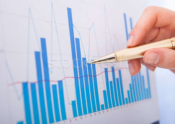 Businesswoman Analyzing Bar Graphs Stock photo © AndreyPopov