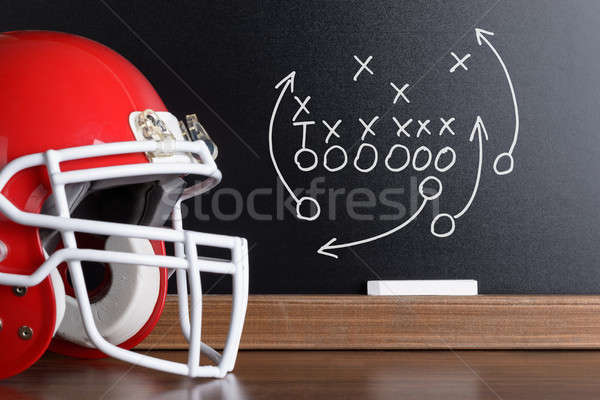 Football Play Strategy Drawn Out On A Chalk Board Stock photo © AndreyPopov