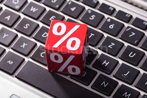 Percentage Red Block On Laptop Keypad Stock photo © AndreyPopov