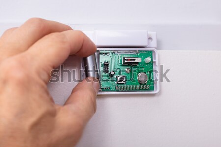 Technician Fixing Security System Door Sensor Stock photo © AndreyPopov