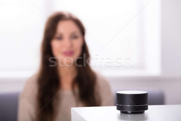 Close-up Of A Wireless Speaker On Furniture Stock photo © AndreyPopov