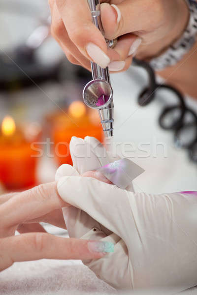 Airbrushing fingernails Stock photo © AndreyPopov