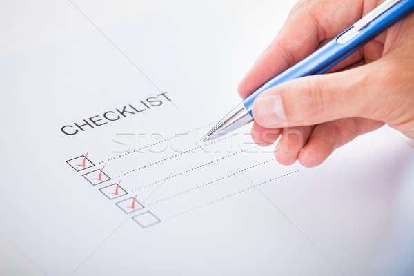 Hand Checking Checklist Box Stock photo © AndreyPopov