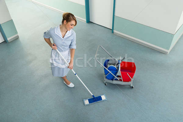 Janitor With Mop And Cleaning Equipment Stock photo © AndreyPopov