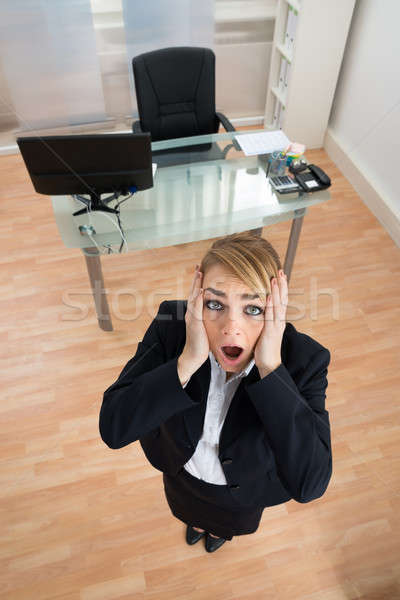Anxieux jeunes femme d'affaires vue [[stock_photo]] © AndreyPopov