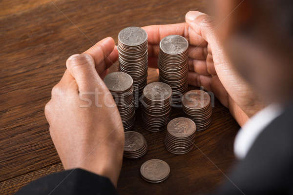商人 手 硬幣 節約 商業照片 © AndreyPopov