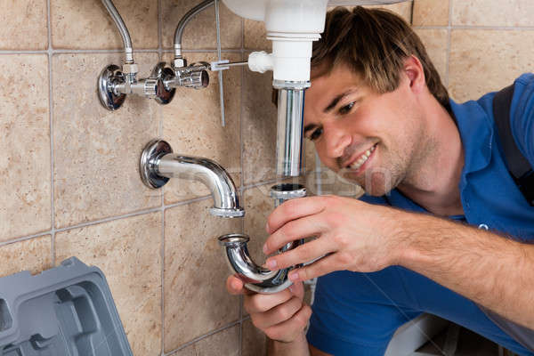 Plumber Fitting Sink Pipe Stock photo © AndreyPopov