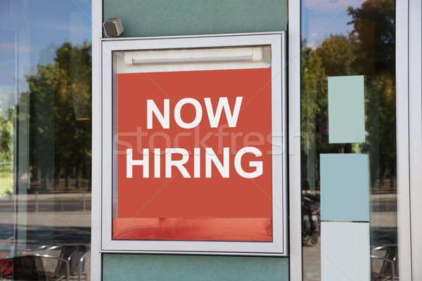 Now hiring sign outside modern office building Stock photo © AndreyPopov