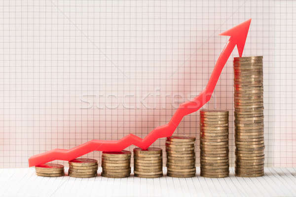Close-up Of Increasing Golden Coins Stock photo © AndreyPopov