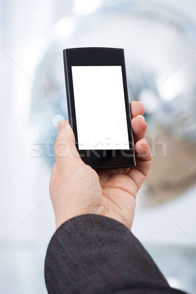 Kéz tart okostelefon kép üzlet nő Stock fotó © AndreyPopov