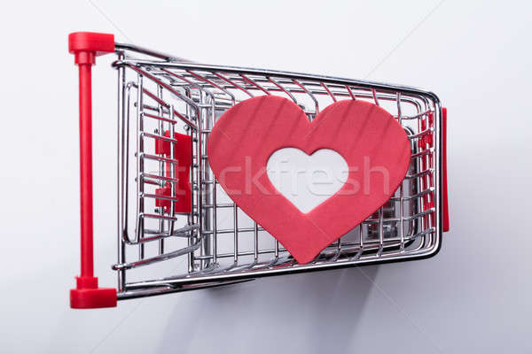 ショッピングカート 赤 中心 表示 白 ストックフォト © AndreyPopov