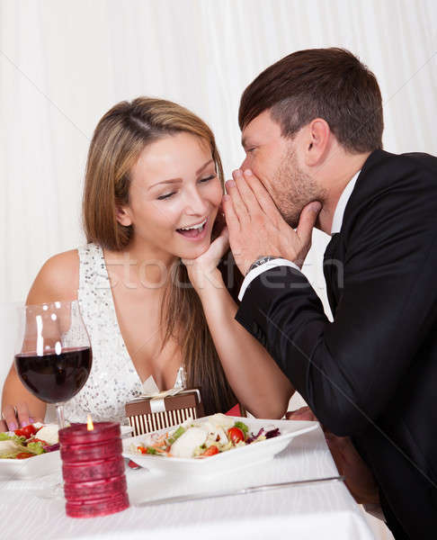 Romantische liefhebbers geheimen vergadering elegante Stockfoto © AndreyPopov