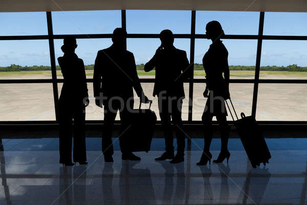 Geschäftsleute Gepäck stehen Flughafen Fenster Business Stock foto © AndreyPopov