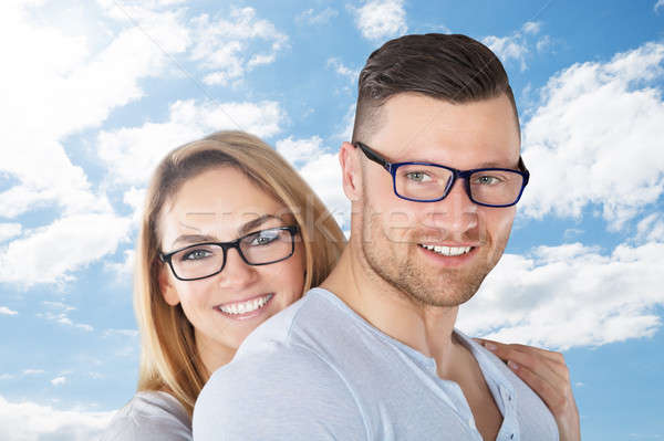 Smiling Loving Couple With Eyeglasses Stock photo © AndreyPopov