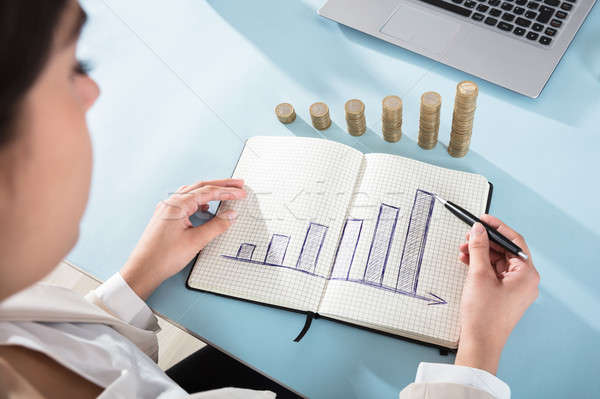 Businessperson Drawing Graph On Note Book Stock photo © AndreyPopov