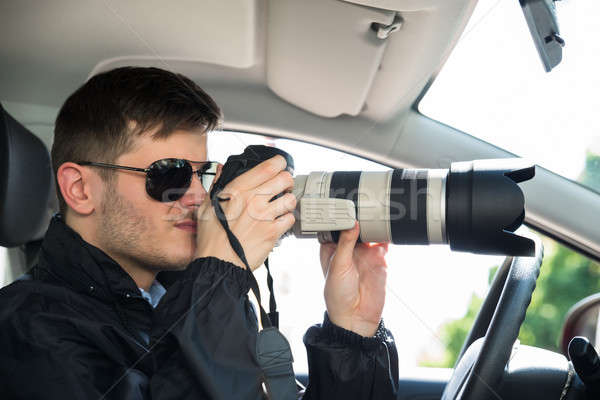 Private Detective Photographing With Slr Camera Stock photo © AndreyPopov