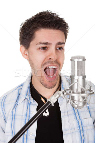 Singer and microphone Stock photo © AndreyPopov