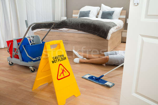 Maid Had Accident While Cleaning Hotel Room Stock photo © AndreyPopov